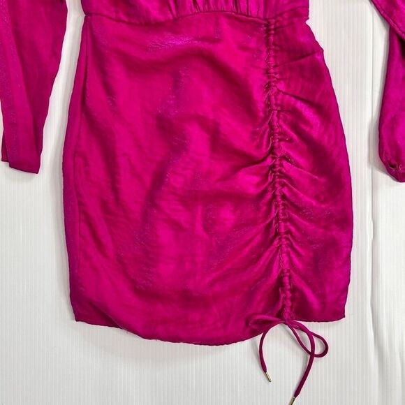 Finders Keepers Yasmine Fuchsia Ruched Dress XS/ 2 Valentine Date Cocktail Party - Picture 11 of 16